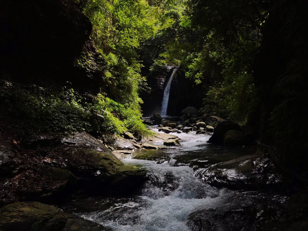 SCENIC VIEW OF WATERFALL