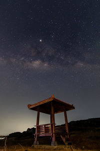 View of milkyway above the hut at gunung ireng