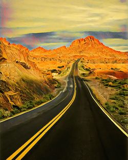 High angle view of road passing through mountain