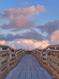 Footbridge against sky