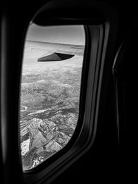 Airplane seen through window