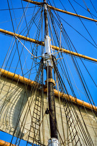 Low angle view of sailboat against sky