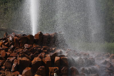 Water splashing on rocks