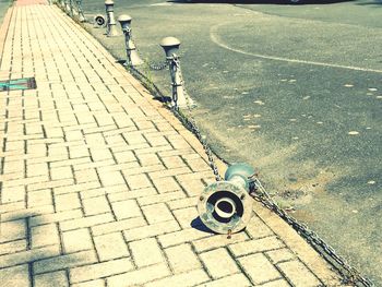 High angle view of cobblestone