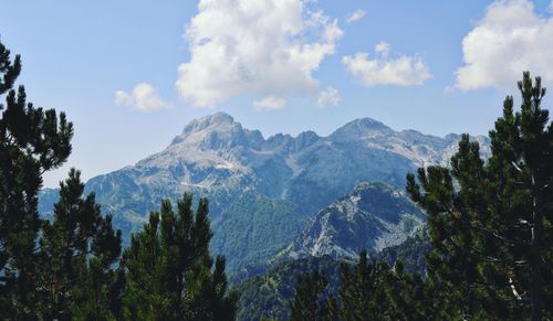 Panoramic view of mountains against sky