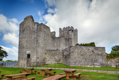 Old ruin building against cloudy sky