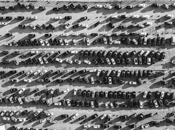 Full frame shot of cars parking on road