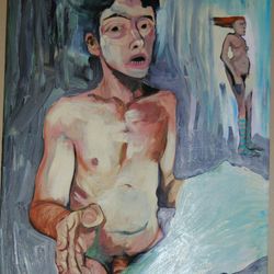 Close-up of painting on wall