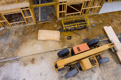 High angle view of construction site