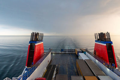 On deck of a cruise ship sailing from kiel to goteborg