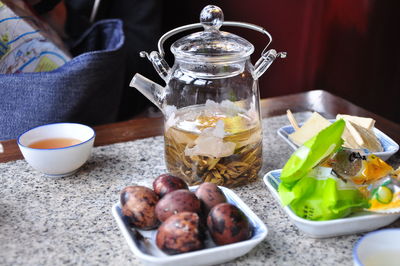 Close-up of food in bowl on table