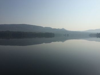 Scenic view of lake against clear sky