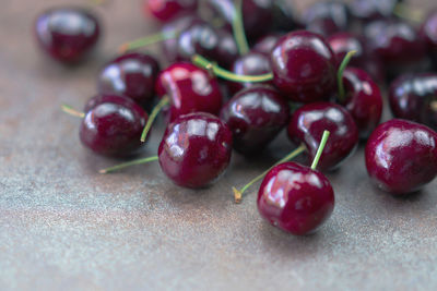 Close-up of grapes on table