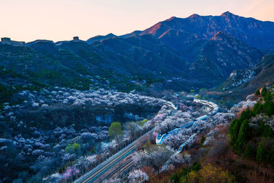 High angle view of landscape against sky