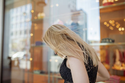 Close-up of woman in store