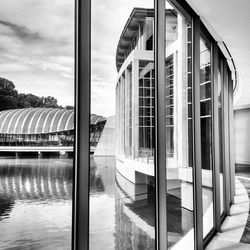 Reflection of building on water