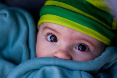 Close-up portrait of cute baby