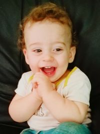 Close-up portrait of a smiling boy