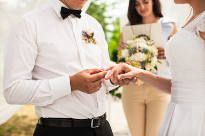 Couple holding hands