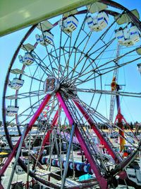 Low angle view of ferris wheel against sky