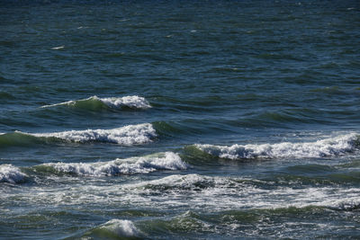 Blue sea and waves in marmara sea