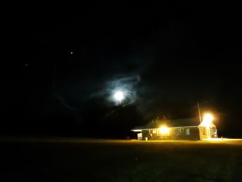 Illuminated built structure at night