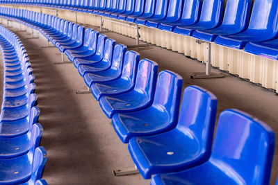 High angle view of empty chairs