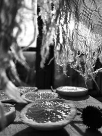 Close-up of fruits in bowl on table