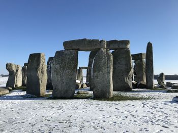 Stonehenge in winter salisbury england uk