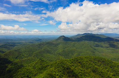 Aerial view, panoramic view of the morning scenery. mae moh lampang province, thailand.