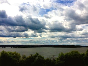 Scenic view of landscape against cloudy sky