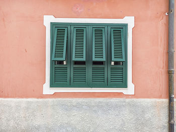 Close-up of typical ligurian shutters