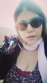 Portrait of a girl wearing sunglasses