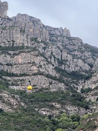 Low angle view of rock formations