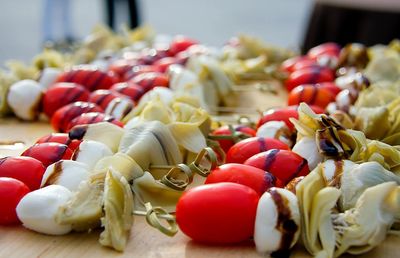 Close-up of food on table