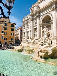 View of fountain in city