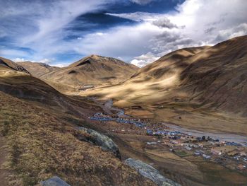 Scenic view of mountains against sky