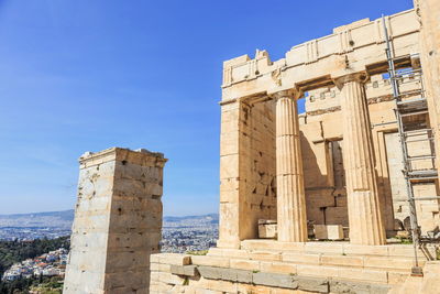 Propyleum - architectural detail of sacred hill of acropolis, athens