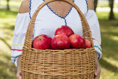 Close-up of strawberries in basket