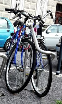 Bicycle parked in parking lot