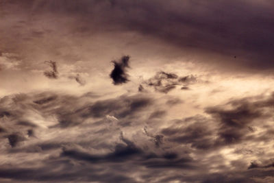 Low angle view of storm clouds in sky