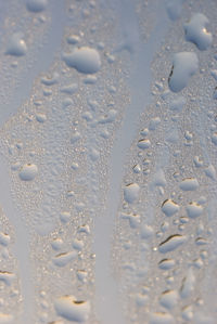 Full frame shot of raindrops on glass