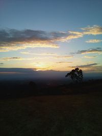 Scenic shot of silhouette landscape against sky