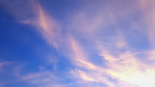 Low angle view of sky at sunset