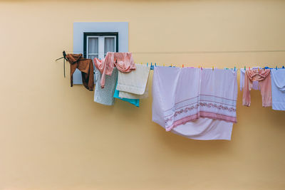 Clothes drying on clothesline