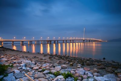 View of bridge over sea against sky