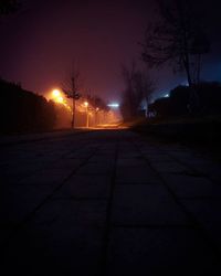 Empty road at night