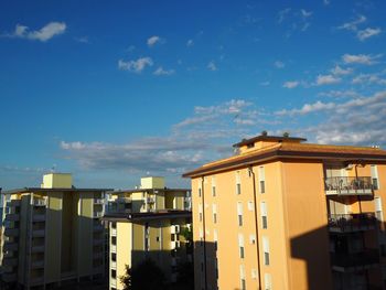 Residential district against sky