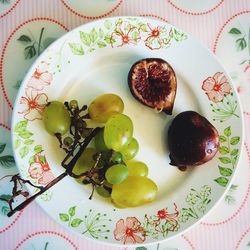 High angle view of serving food in plate