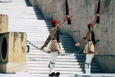 People on staircase